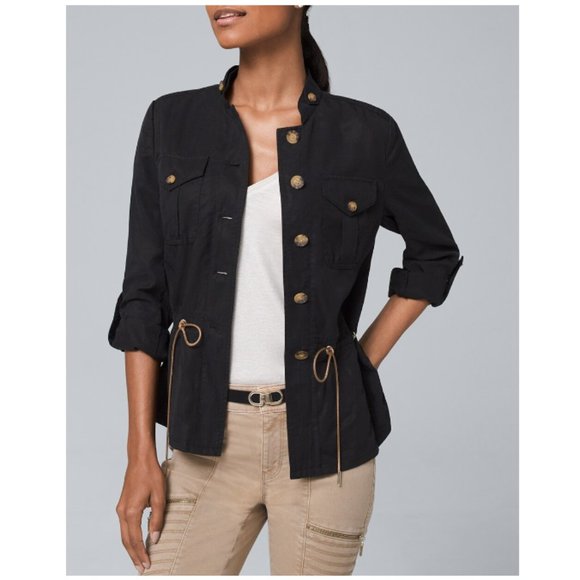 White House Black Market Jackets & Blazers - White House Black Market Petite Soft Utility Jacket Black Size 2